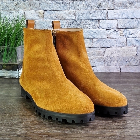 Stuart Weitzman Riley Lug Sole Suede Ankle Boots - Picture 2 of 11